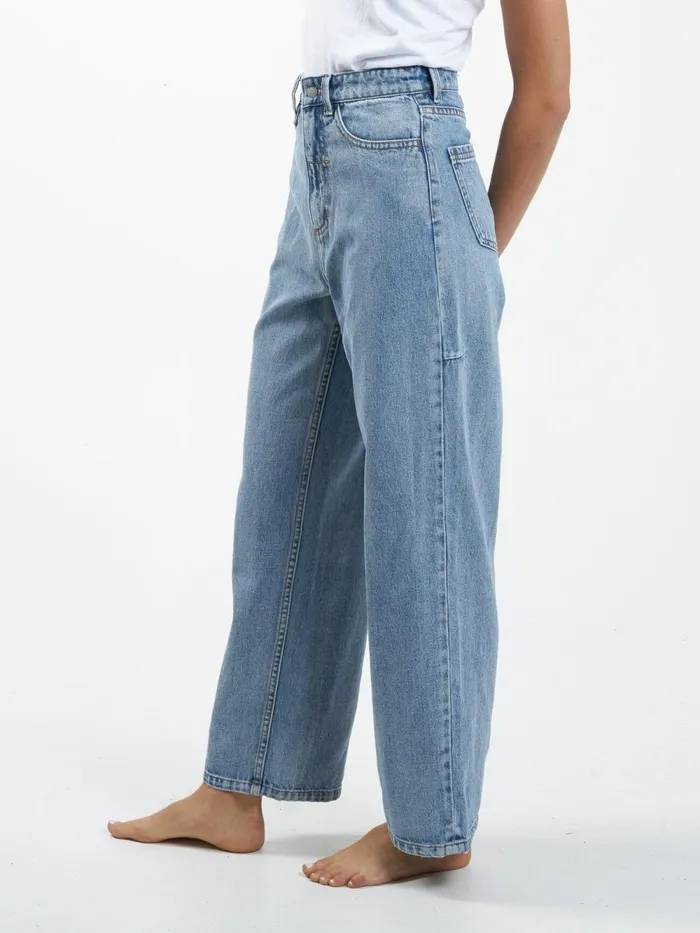 Womens Billie Jean Vintage Timeworn Blue Thrills High Waisted Jeans