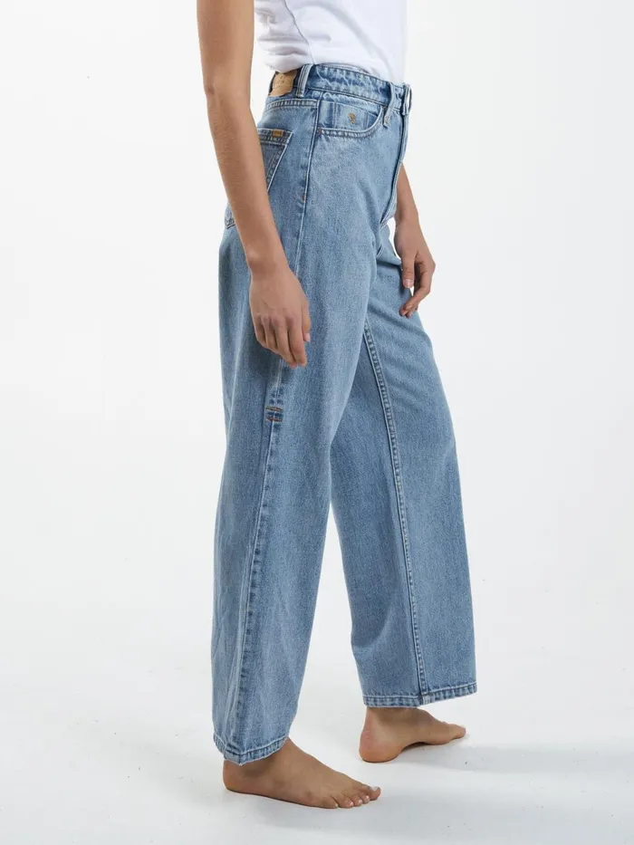 Womens Billie Jean Vintage Timeworn Blue Thrills High Waisted Jeans