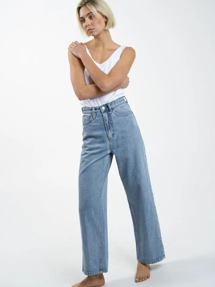 Womens Billie Jean Vintage Timeworn Blue Thrills High Waisted Jeans