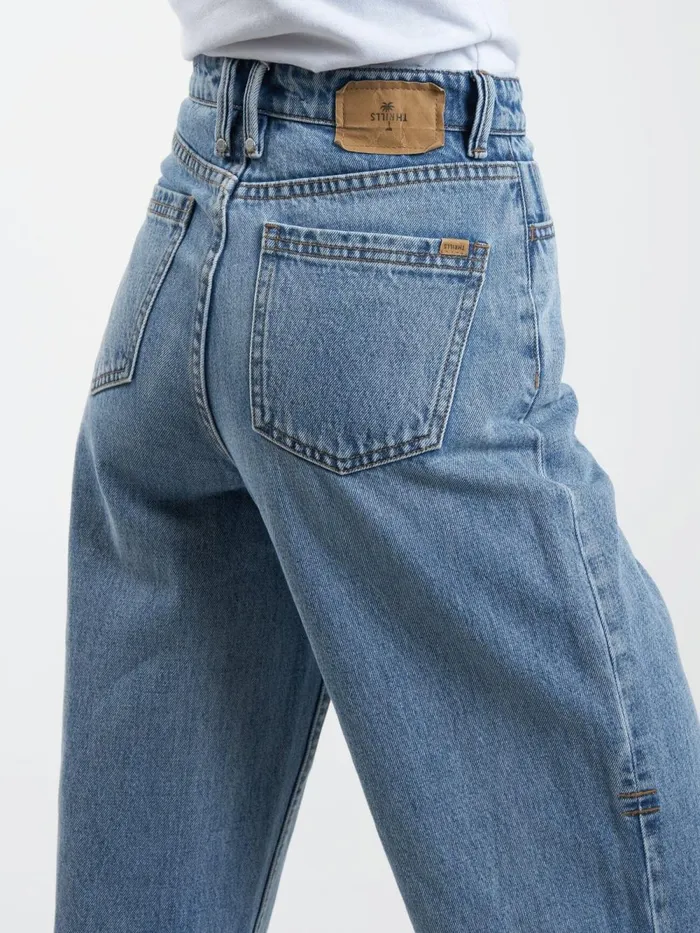 Womens Billie Jean Vintage Timeworn Blue Thrills High Waisted Jeans