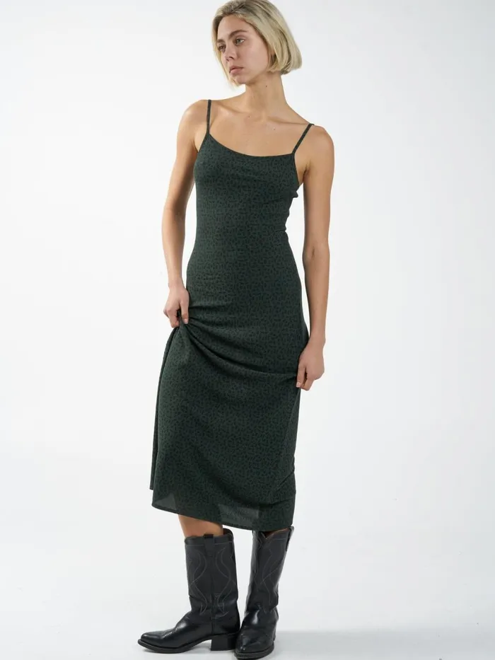 Womens Cassia Bias Dress Deep Forest Thrills Dresses