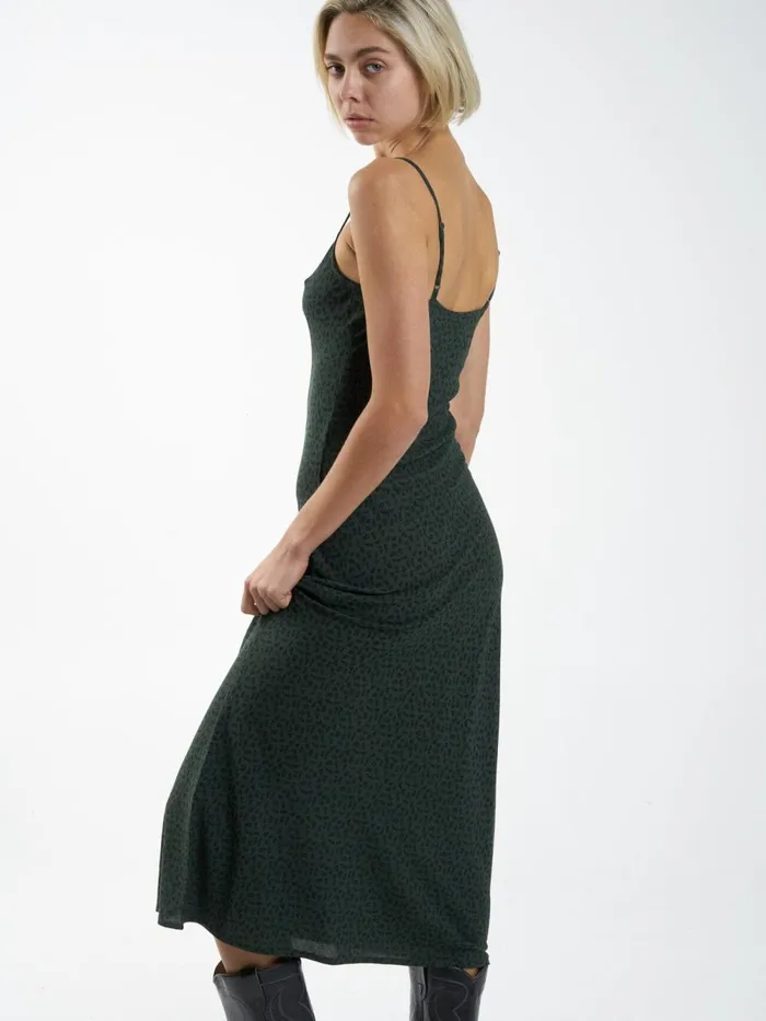 Womens Cassia Bias Dress Deep Forest Thrills Dresses