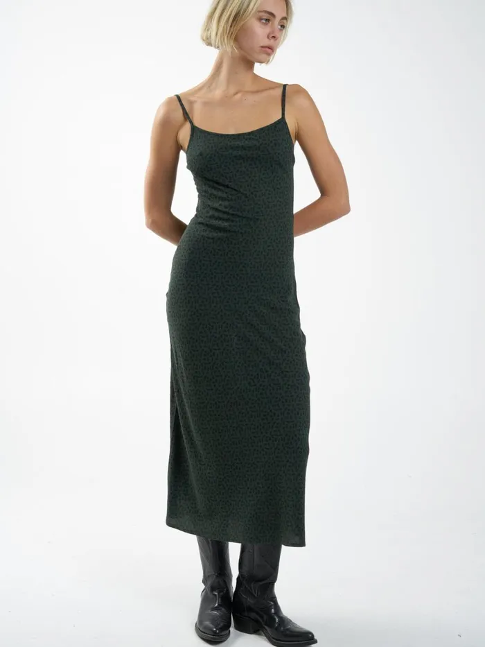 Womens Cassia Bias Dress Deep Forest Thrills Dresses