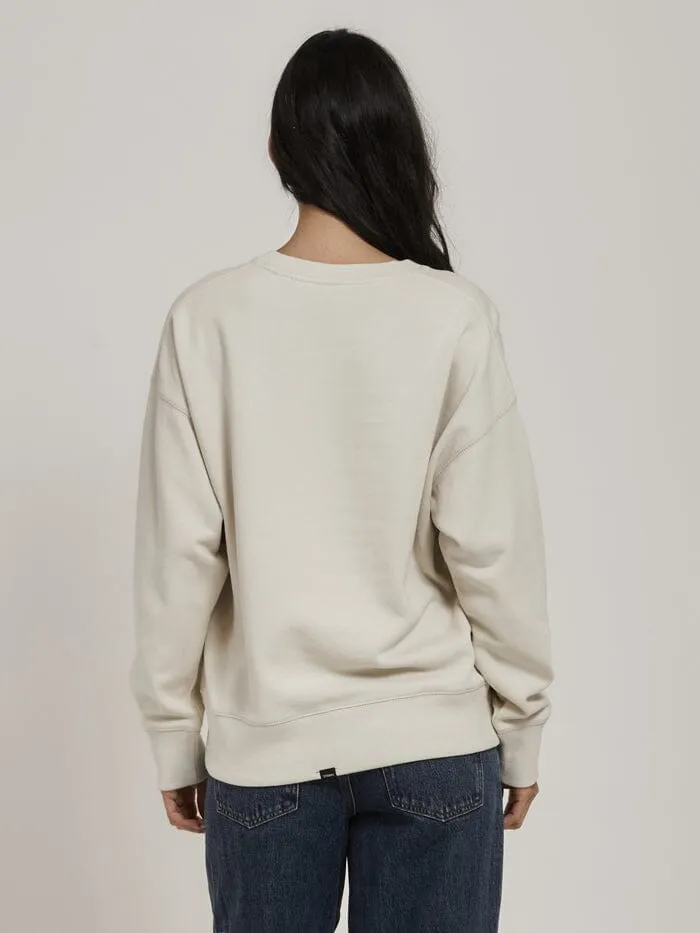Womens Chariot Oval Slouch Crew Heritage White Thrills Sweaters and Fleece