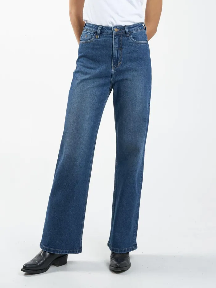 Womens Cherry Jean Roadhouse Blue Thrills High Waisted Jeans