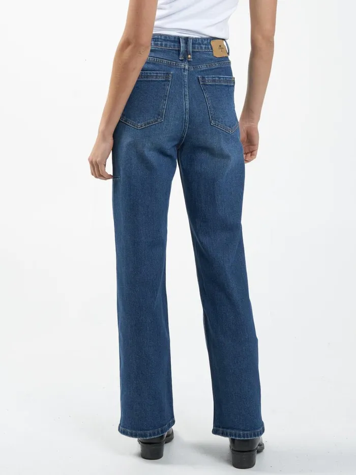 Womens Cherry Jean Roadhouse Blue Thrills High Waisted Jeans