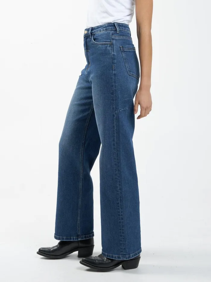 Womens Cherry Jean Roadhouse Blue Thrills High Waisted Jeans