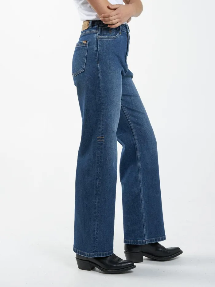 Womens Cherry Jean Roadhouse Blue Thrills High Waisted Jeans