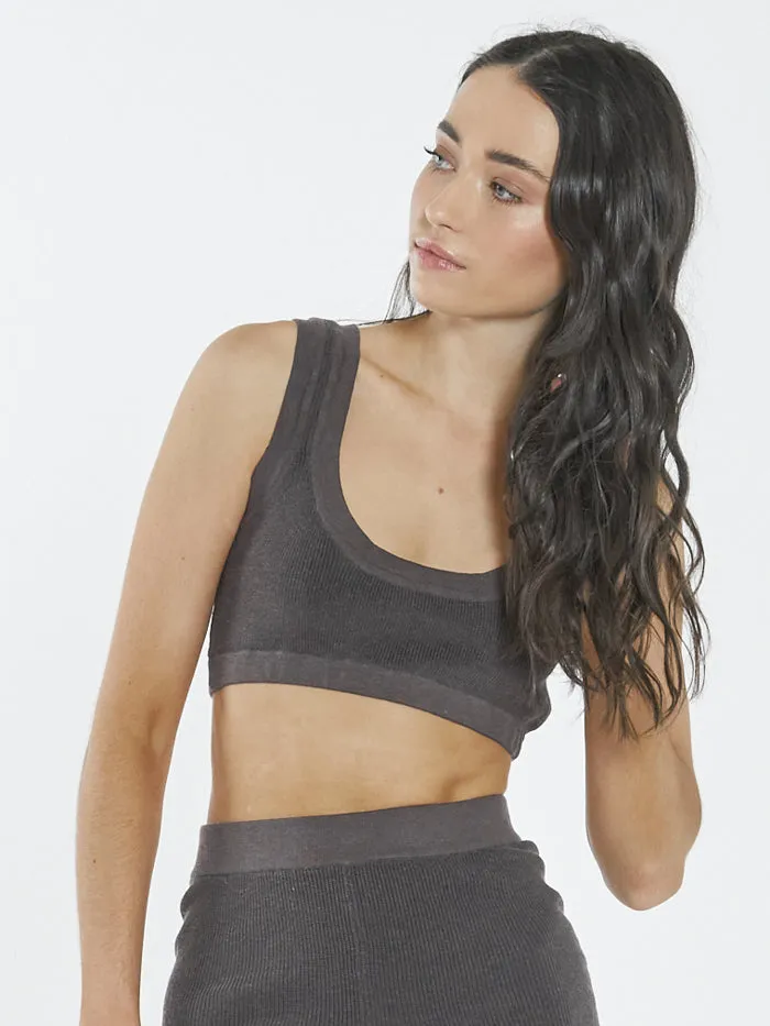 Womens Claire Knitted Crop Top Plum Thrills Tops and Tees