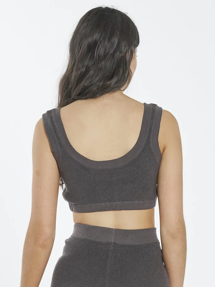 Womens Claire Knitted Crop Top Plum Thrills Tops and Tees