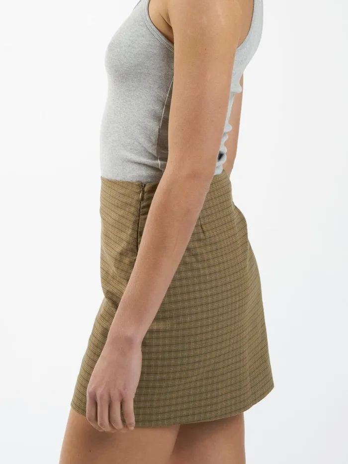 Womens Dawson Plaid Skirt Mustard Gold Thrills Skirts