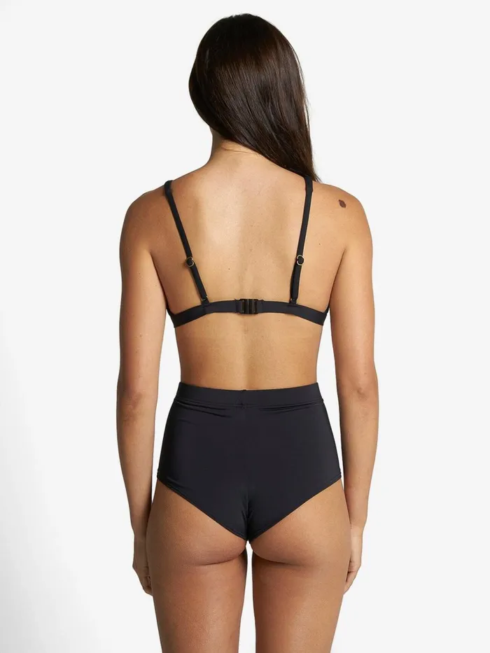 Womens Elongated Tri Bikini Top Black Thrills Swim