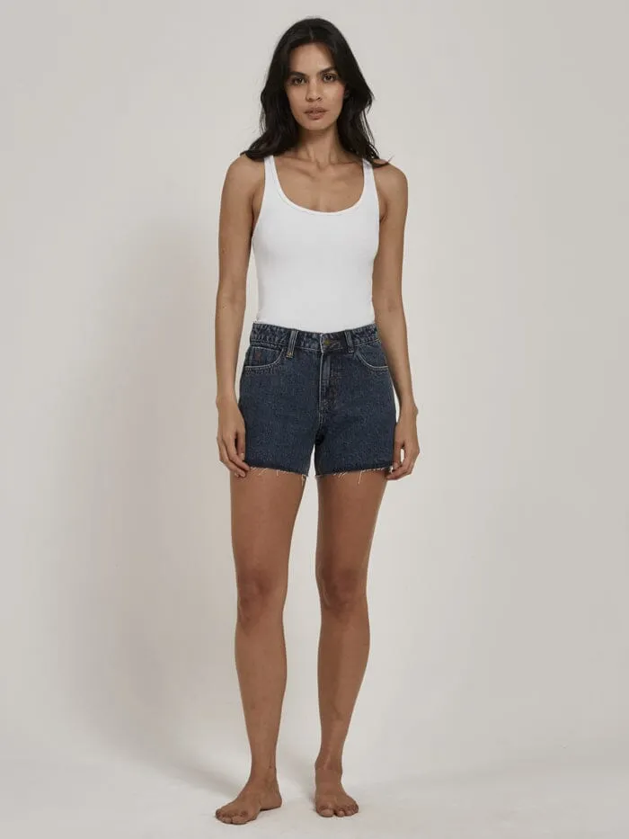 Womens Erica Mid Rise Short Worn In Blue Thrills Denim Shorts