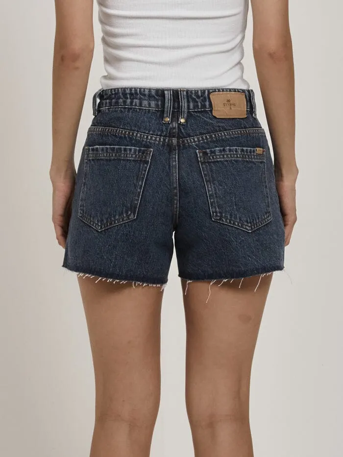 Womens Erica Mid Rise Short Worn In Blue Thrills Denim Shorts