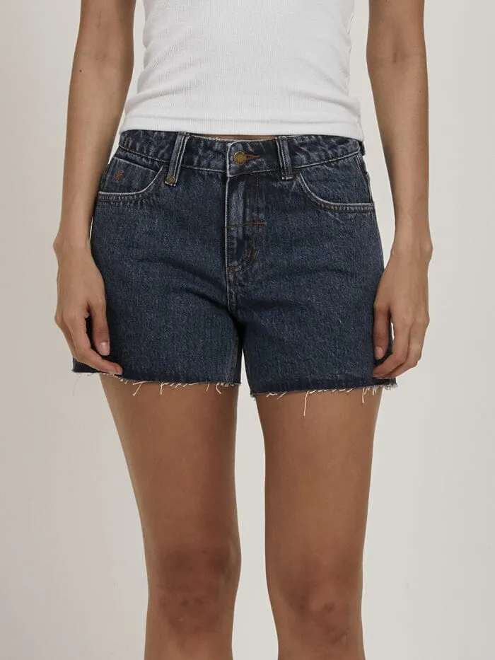 Womens Erica Mid Rise Short Worn In Blue Thrills Denim Shorts