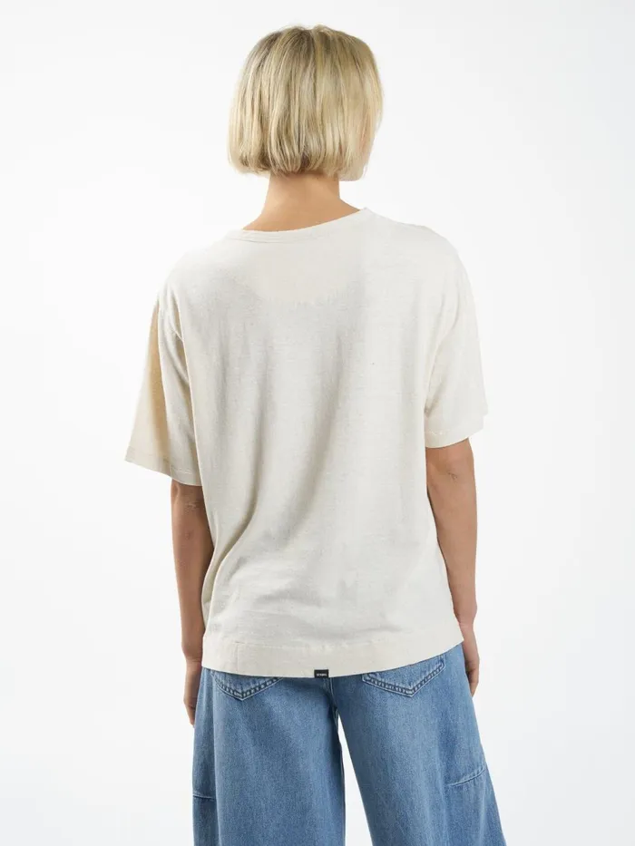 Womens Experience Hemp Box Tee Unbleached Thrills Tops and Tees