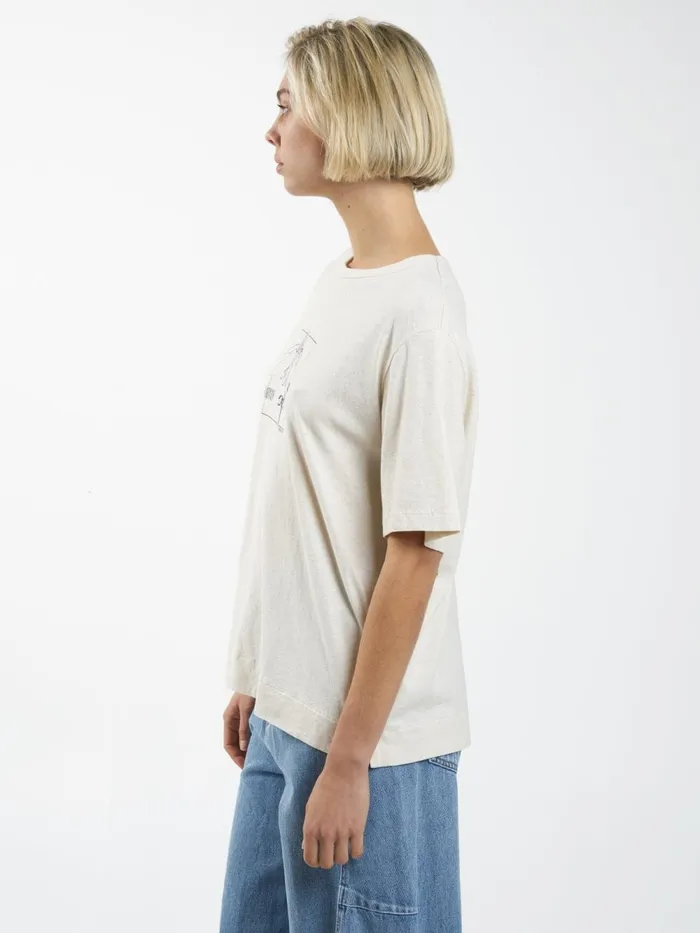 Womens Experience Hemp Box Tee Unbleached Thrills Tops and Tees