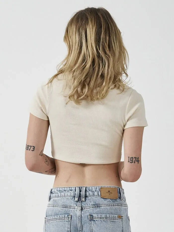 Womens Foundation Baby Crop Tee Unbleached Thrills Tops and Tees