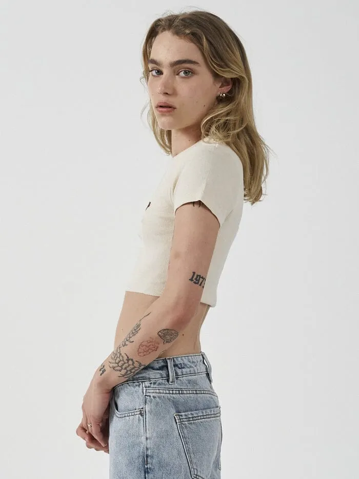 Womens Foundation Baby Crop Tee Unbleached Thrills Tops and Tees