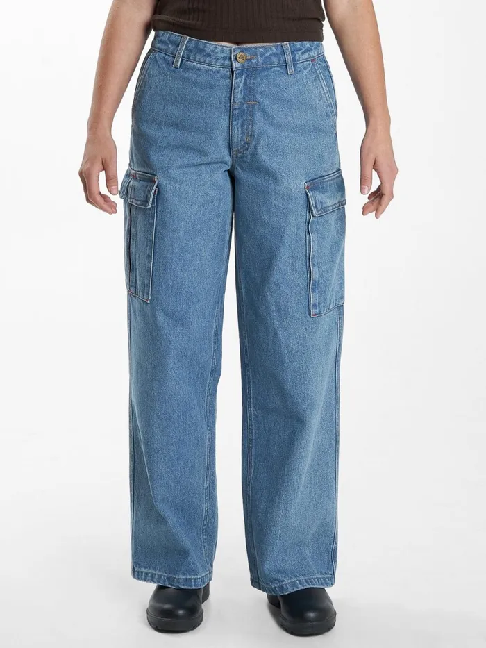 Womens Hard Yakka X Low Union Baggy Drill Blue Thrills Pants