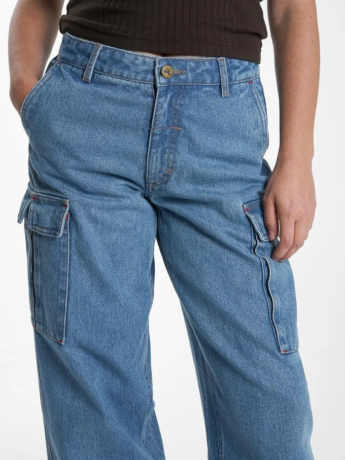 Womens Hard Yakka X Low Union Baggy Drill Blue Thrills Pants