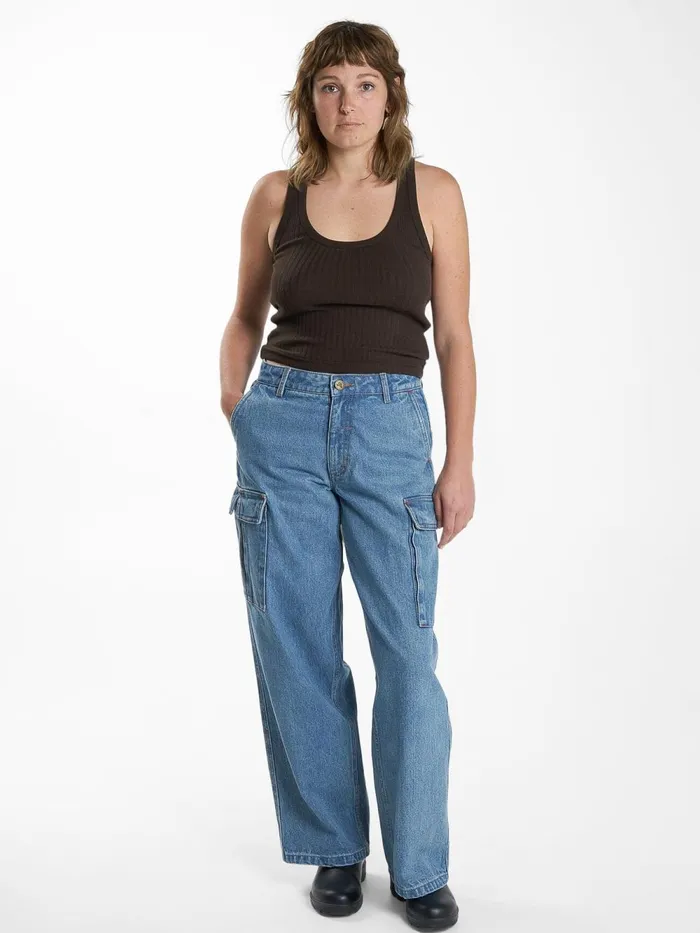 Womens Hard Yakka X Low Union Baggy Drill Blue Thrills Pants