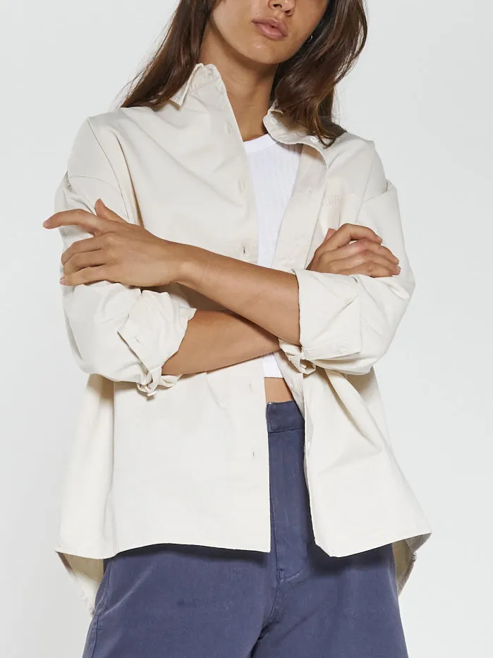 Womens Hard Yakka X LS Work Shirt Unbleached Thrills Tops and Tees