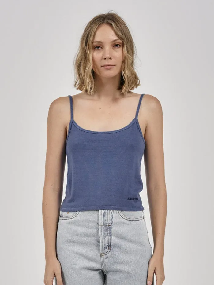 Womens Hemp Bound Tank Botanical Blue Thrills Tops and Tees