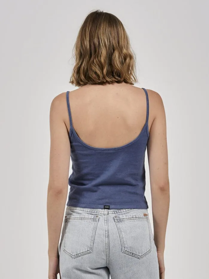Womens Hemp Bound Tank Botanical Blue Thrills Tops and Tees