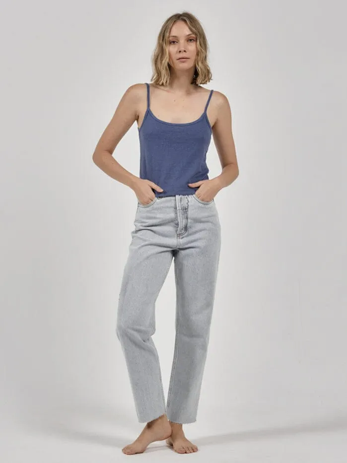 Womens Hemp Bound Tank Botanical Blue Thrills Tops and Tees