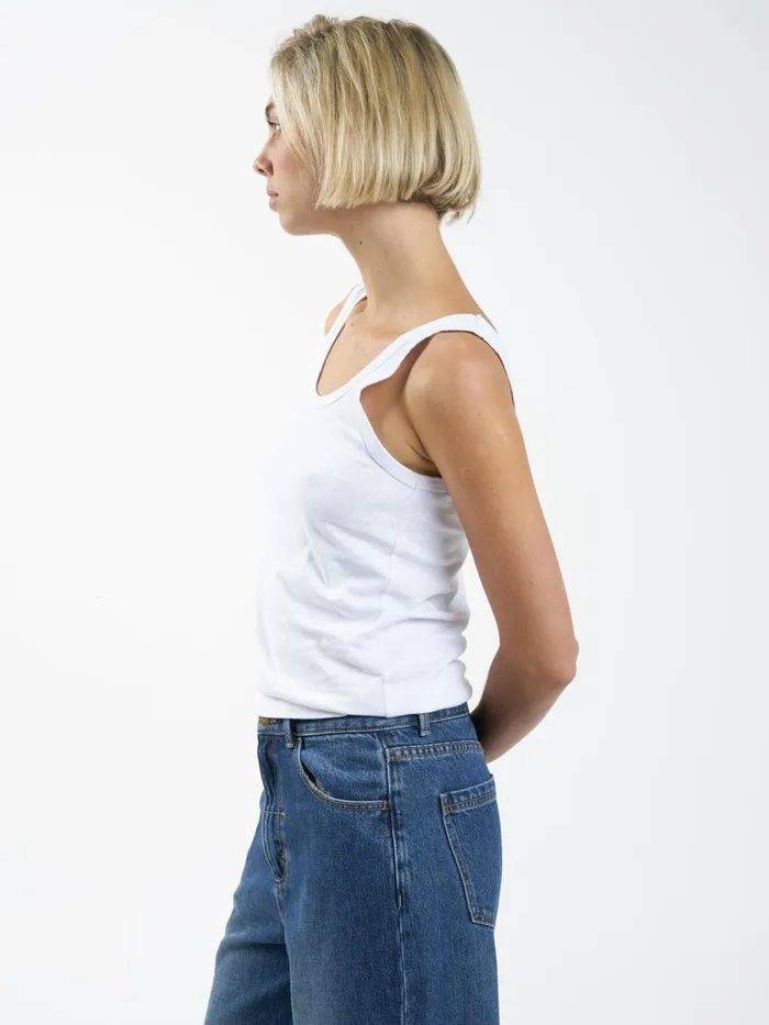 Womens Hemp Classic Tank White Thrills Tops and Tees