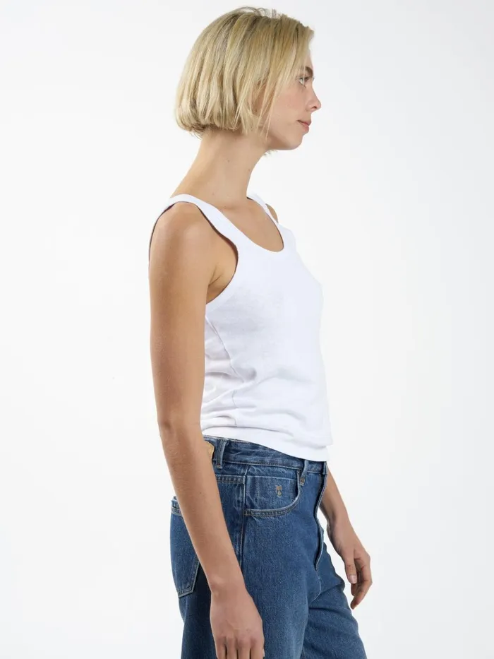 Womens Hemp Classic Tank White Thrills Tops and Tees