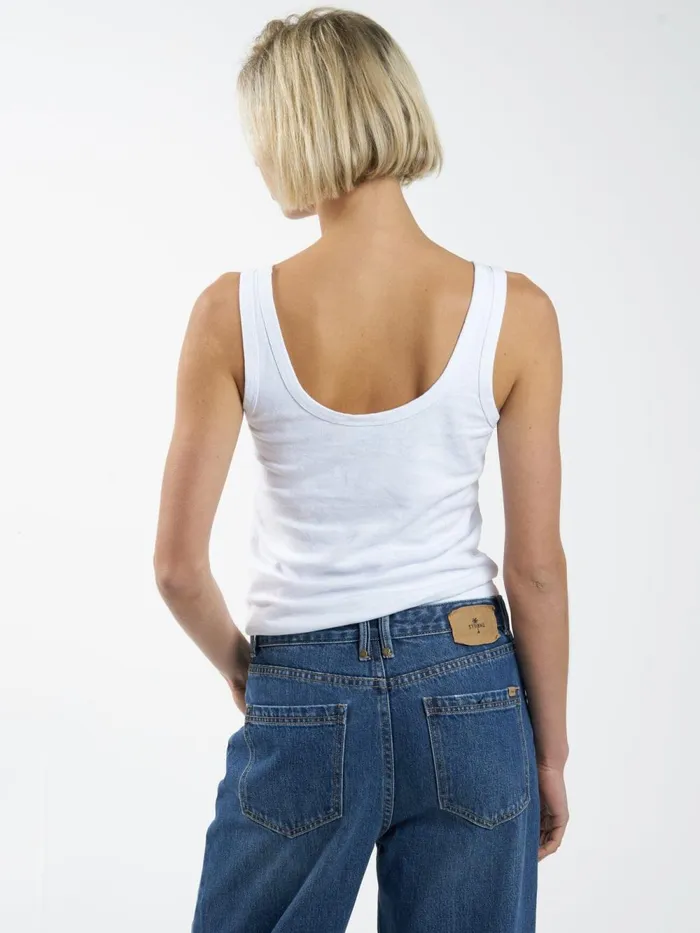 Womens Hemp Classic Tank White Thrills Tops and Tees