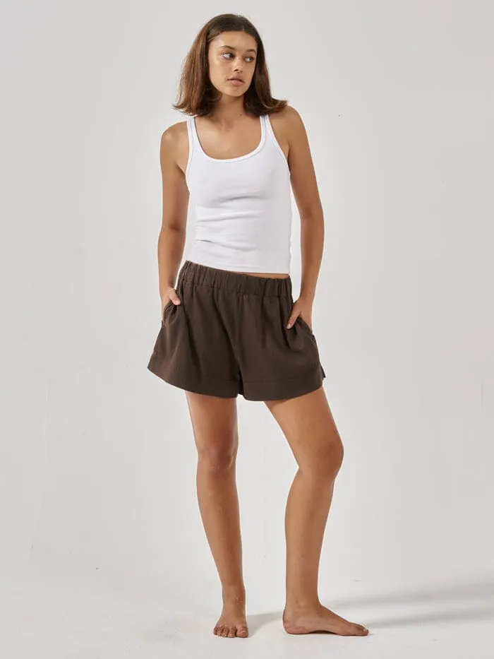 Womens Hemp Mid Rise Short Postal Brown Thrills Shorts