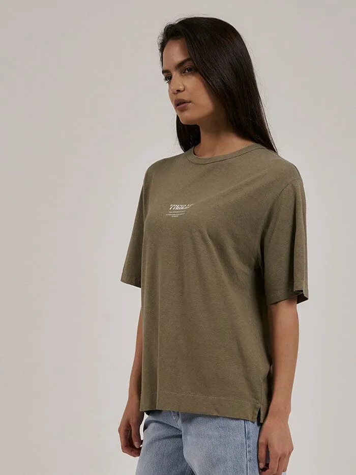 Womens High Standards Hemp Box Tee Aloe Thrills Tops and Tees