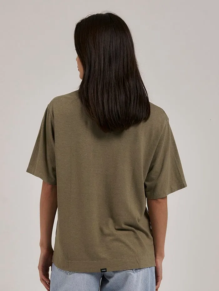 Womens High Standards Hemp Box Tee Aloe Thrills Tops and Tees