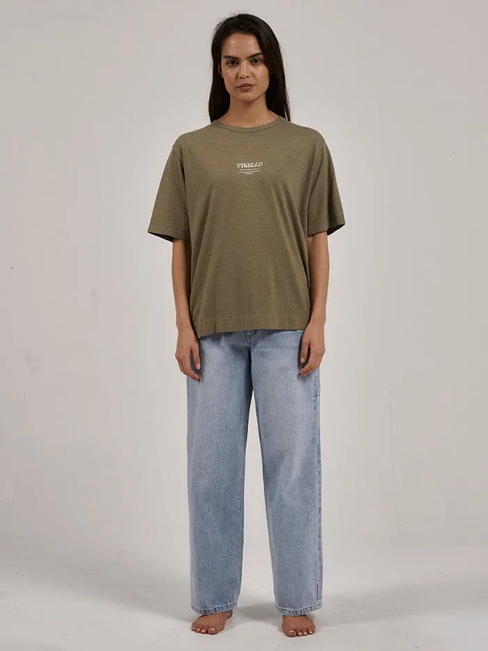 Womens High Standards Hemp Box Tee Aloe Thrills Tops and Tees