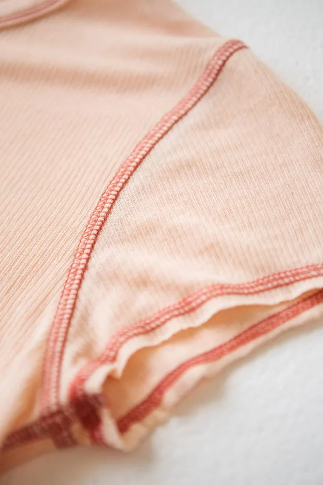 Womens Inverse Hemp Micro Tee Apricot Thrills Tops and Tees