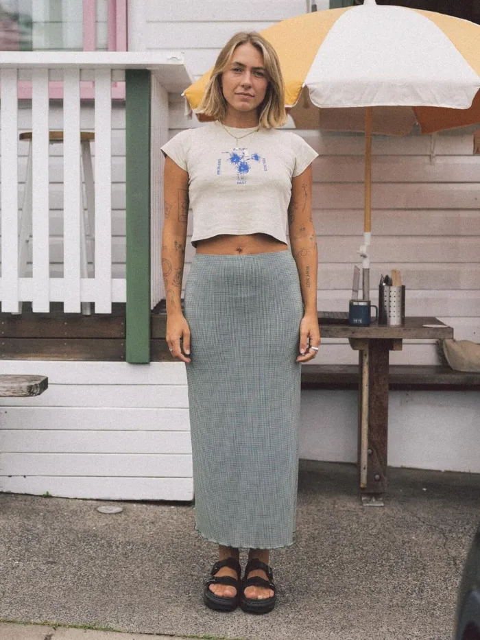 Womens Levitation Mesh Skirt Pistachio Thrills Skirts