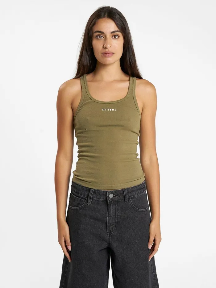 Womens Minimal Scoop Tank Aloe Thrills Tops and Tees