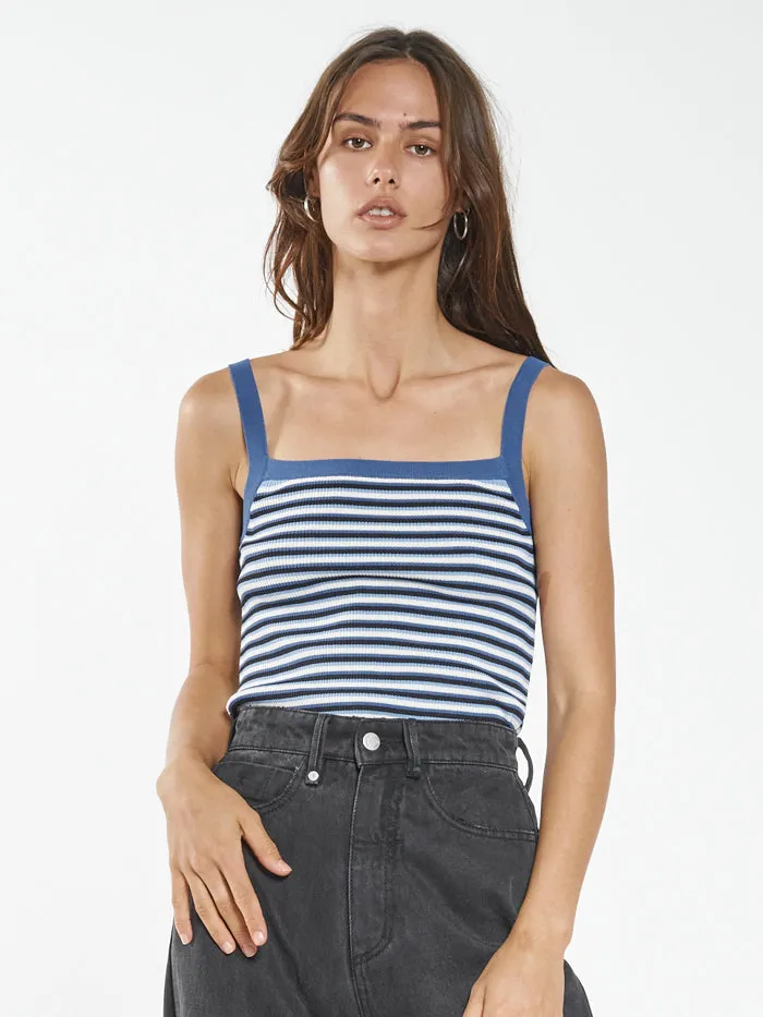 Womens Only You Knit Tank Blue Thrills Tops and Tees