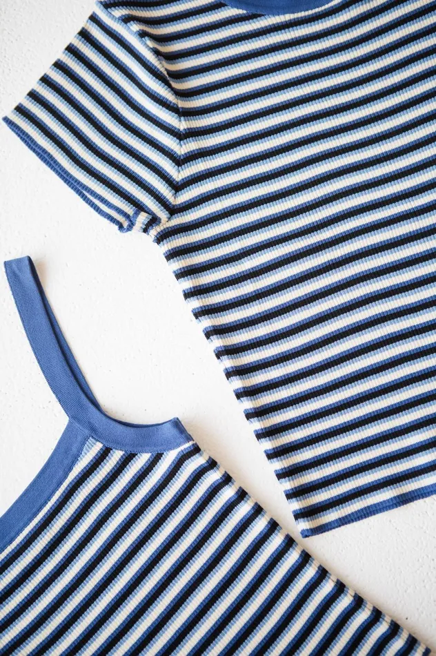 Womens Only You Knit Tank Blue Thrills Tops and Tees