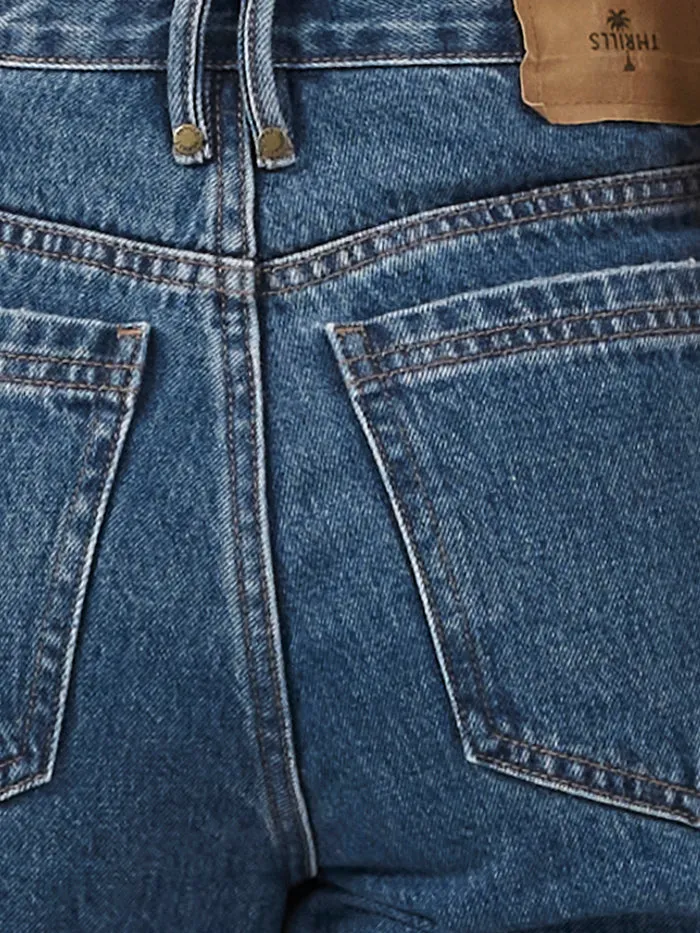 Womens Paige Mid Rise Jean Highway Blue Thrills High Waisted Jeans