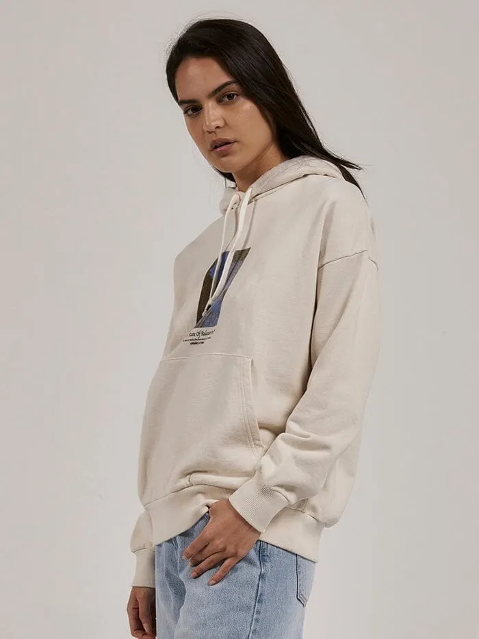 Womens Relaxation Station Fleece Hood Heritage White Thrills Sweaters and Fleece