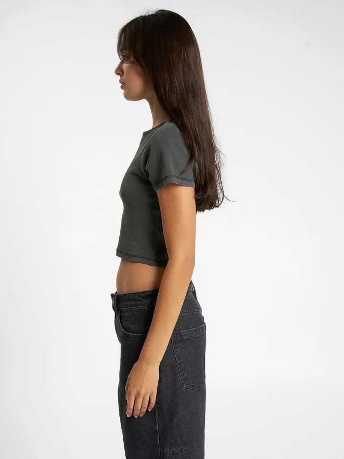 Womens Sessions Baby Tee Merch Black Thrills Tops and Tees