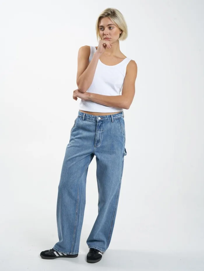 Womens Slouch Carpenter Jean Vintage Timeworn Blue Thrills Denim