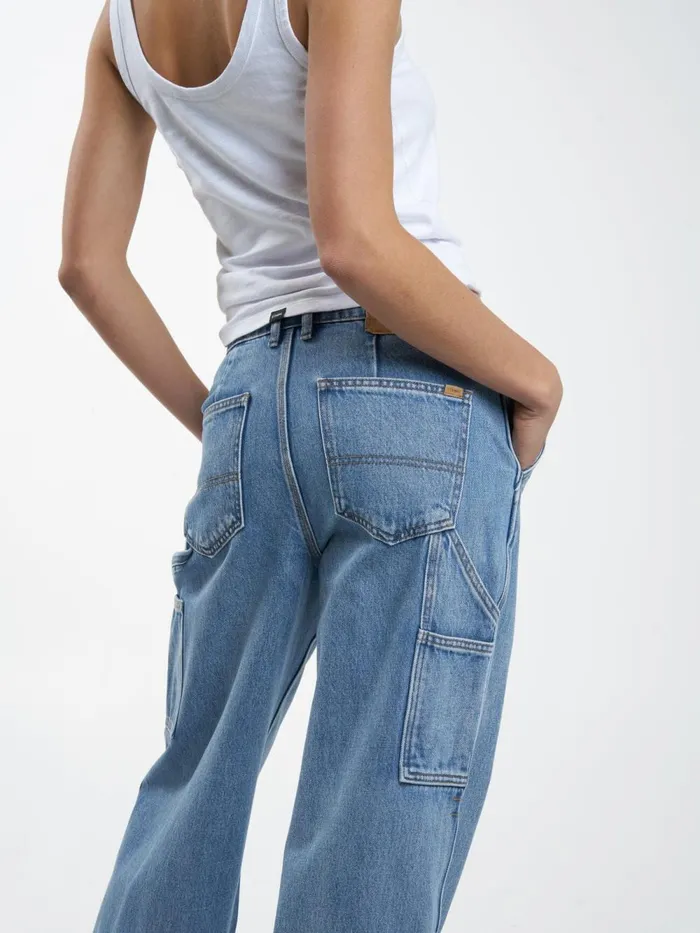 Womens Slouch Carpenter Jean Vintage Timeworn Blue Thrills Denim