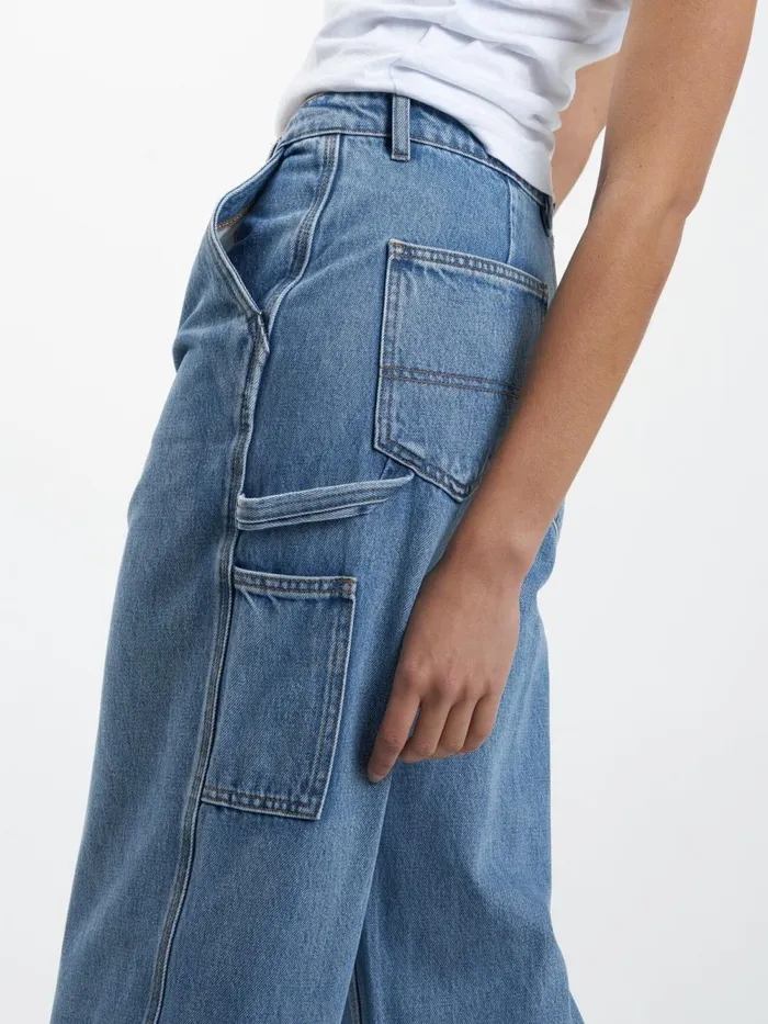 Womens Slouch Carpenter Jean Vintage Timeworn Blue Thrills Denim