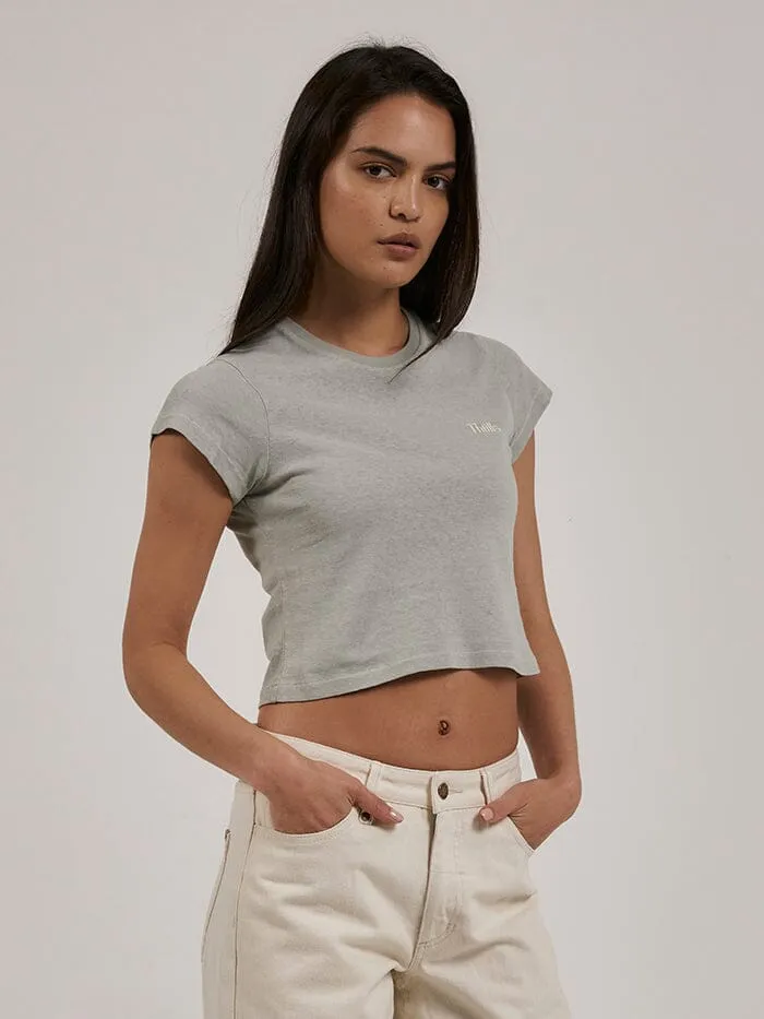 Womens Tempo Hemp Mini Tee Sage Grey Thrills Tops and Tees