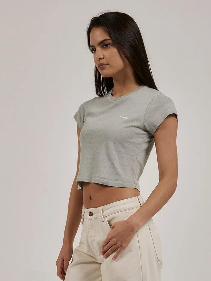 Womens Tempo Hemp Mini Tee Sage Grey Thrills Tops and Tees